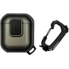 Airpods 1/2 Nesil ile Uyumlu Dayanıklı Koruyucu Tank Kılıf – Şok Emici, Karabina Klipsli, Spor Outdoor Tarzı, Tam Koruma (Yeşil)