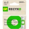Batteries ReCyko 2600 AA Kalem Ni-MH Şarjlı Pil, 1.2 Volt, 4lü Kart