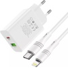 iPhone Şarj Cihazı BA56A 18W PD/USB, 20W Type-C To Type-C, Lightning Şarj Aleti Adaptör, Beyaz