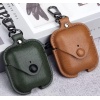 Airpods 1 ve 2.Nesil İle Uyumlu Deri Koruyucu Kılıf, TPU Deri 1-2 Uyumlu Kılıf (Lacivert)