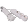 3lü 2 Metre Grup Priz Uzatma Kablosu, Çocuk Korumalı, Klemensli Topraklı Priz - 3500 Watt, 16 Amper, 250 Volt, Beyaz Renk (2 metre)