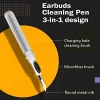 Airpods Kulaklık Temizleme Kiti, Airpods Pro 1 2 3 Temizleyici Kit Kalem Şekli Kablosuz Kulaklıklar için Yumuşak Fırçalı Bluetooth Kulaklık Şarj Kutusu Aksesuar Aracı, Bilgisayar, Kamera ve Telefon (Beyaz)