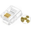 Plus PX-6P4C RJ11 4 Pinli Konnektör, RJ11 Jack, 6P4C Jack, RJ11 Telefon Kablo Ucu 100 lü Paket