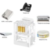 Plus PX-6P4C RJ11 4 Pinli Konnektör, RJ11 Jack, 6P4C Jack, RJ11 Telefon Kablo Ucu 100 lü Paket