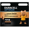 Optimum AAA İnce Kalem Pil (8’li Paket) - Alkalin Pil 1,5V - Pil Saklama Paketi - LR03 MX2400