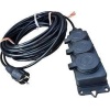 3LÜ GRUP PRİZ 3x2,5 MM CCA TTR SİYAH RENK TOPRAKLI KAUÇUK SEYYAR ELEKTRİK KABLOSU 20 METRE (20 metre)