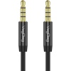 3.5mm Jack TRRS Hi-Fi Örgülü AUX Mikrofon ve Ses Kablosu 1 Metre