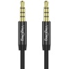 3.5mm Jack TRRS Hi-Fi Örgülü AUX Mikrofon ve Ses Kablosu 1 Metre