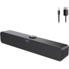 DS102 Kablolu USB/AUX 6W Tak Çalıştır Kolay Kurulum Yüksek Çözünürlüklü Stereo Surround Ses TV/PC/Telefon/Tablet Geniş Uyum Kompakt Soundbar Taşınabilir Hoparlör Siyah