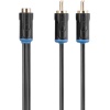 Hy-B105, Stereo F To 2 Rca M Kablosu, 0.3 M, Siyah