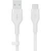 BoostCharge Flex Silikon USB Tip C - A Kablosu (1M/3,3FT), USB USB-IF Sertifikalı USB-C Şarj Kablosu - Beyaz