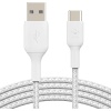 Örgülü USB-C Kablosu (Boost Charge USB- C-USB Kablosu, Note10, S10, Pixel 4, iPad Pro, Nintendo Switch ve daha fazlası için USB C Tipi Kablosu) 2 metre, Beyaz