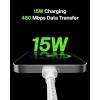 Örgülü USB-C Kablosu (Boost Charge USB- C-USB Kablosu, Note10, S10, Pixel 4, iPad Pro, Nintendo Switch ve daha fazlası için USB C Tipi Kablosu) 2 metre, Beyaz