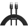 Cafule, 3.0 A USB-C & USB-C Şarj & Data Aktarımı Kablosu, Flash/Hızlı Şarj, 1 Metre, Gri/Siyah, CATKLF-GG1