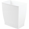 (White) - Mono Wastebasket Trash Can - Rectangular, White