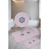 2li Banyo Paspası Büyük Boy Klozet Takımı Halısı Kaymaz Yumuşak 110x80 80x40 (Pudra)