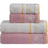 Home Daisy Nakışlı Çift Renk Banyo Havlusu, 4lü Paket 2 Parça (70x140),2 Parça (50x90) Yumuşak ve Emici, Kaliteli Günlük Kullanıma Uygun%100 Pamuk Havlu Seti (Krem-Pudra)