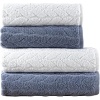 Home Sarmaşık Çift Renk Banyo Havlusu, 4lü Paket 2 Parça (70x140),2 Parça (50x90) Yumuşak ve Emici, Kaliteli Günlük Kullanıma Uygun%100 Pamuk Havlu (İndigo-Beyaz)
