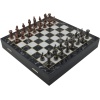 Orta Boy Metal İngiliz Satranç Takımı Antik ve Mermer Desenli Sandıklı MDF Tahtası (36x36x6 cm.)