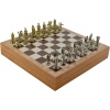 Orta Boy Metal Osmanlı-Bizans Satranç Takımı Parlak ve Rustik Desenli Sandıklı MDF Tahtası (36x36x6 cm.)
