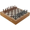 Orta Boy Metal Truva-Sparta Satranç Takımı Antik ve Rustik Desenli Sandıklı MDF Tahtası (36x36x6 cm.)