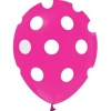 - Fuşya Beyaz Puantiyeli Balon 12 inch 10 Adet