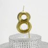 VİTRİNİ 8 Sekiz Rakamlı Gold (Altın) Mum 6.5 Cm
