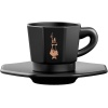 - 4lü Moka Kahve Fincan ve Tabak Seti | 60mL | Siyah Renk | Sekizgen Tasarım | Porselen