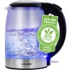 Cam Su Isıtıcısı, Geliştirilmiş Paslanmaz Çelik Filtre Ve Iç Kapak, Bpa Içermez, 1,7 Litre, Mavi Led’Li, Kuru Çalışma Koruması, 2200 Watt, Hızlı Isıtma’
