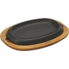 Pişirme Kabı, LV ECO HP 1219 T13 K4 Oval Pişirme Gözü ve Ahşap Plaka, Ölçüler 12 x 19 cm, Dökme Demir, Siyah