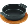 Pişirme Kabı, LV ECO GV 14 K4, Yuvarlak Güveç, Ahşap Altlık, Çap 14 cm, Dökme Demir, Siyah