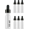 10 ml Metal Kapaklı Damlalık Dropper Şişesi Serum 10 cc Cam Şişe 6 Adet (Siyah Kapak, Şeffaf)