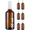 50 ml Beyaz Spreyli Amber Cam Şişe 50 cc Sızdırmaz Kapaklı Fısfıs Kahverengi Cam Şişe 6 Adet
