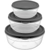Plastik 3lü Yuvarlak Vakum Saklama Kabı Seti (400-800-1350 ml) - BPA İçermez, Mikrodalga ve Buzdolabı Uyumlu, Sağlıklı Gıda Saklama Kabı