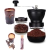 Seramik Öğütücülü El Tipi Çevirmeli Kahve Değirmeni ve Espresso Fincanı Seti (Kahve Hediyeli)