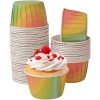 Hediye Sepeti 50li Gökkuşağı Muffin Kek Kalıbı, Kek Kapsülü Cupcake Kalıbı, Airfryer Uyumlu