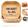Home Airfryer Pişirme Kağıdı,Xl-Xxl Büyük Boy, Kare, 100 Adet Hava Fritöz Parşömen Fırın Kağıdı Tek Kullanımlık Kağıt Fırın Fritöz Pişirme Kızartma Tavası Için Uygun 20CM