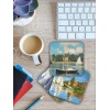 Claude Monet Temalı Ahşap Bardak Altlığı Ahşap Baskılı Altlık 6lı set (9 x9CM) karbonNM20