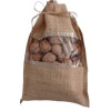 Ceviz Çuvalı, Organik Çuval, Naturel Kuruyemiş Çuvalı, Keten Çuval, Dekoratif Organik Çuval, Şeffaf Pencereli, 21 Cm-32 Cm, 10 Adet, 1 Kg Ürün Taşır.