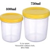 Tazeliği Koruyan Kapaklı Gıda Saklama Kabı, 400+700ml, Plastik, Set İçi 2 Adet, BPA FREE, NEW (Sarı)