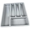 5 Bölme Çekmece Içi Kaşıklık Organizer Çatal Kaşık Bıçak Düzenleyici Pratik Kepçe 33x35 Cm Gri Renk