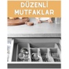 5 Bölme Çekmece Içi Kaşıklık Organizer Çatal Kaşık Bıçak Düzenleyici Pratik Kepçe 33x35 Cm Gri Renk