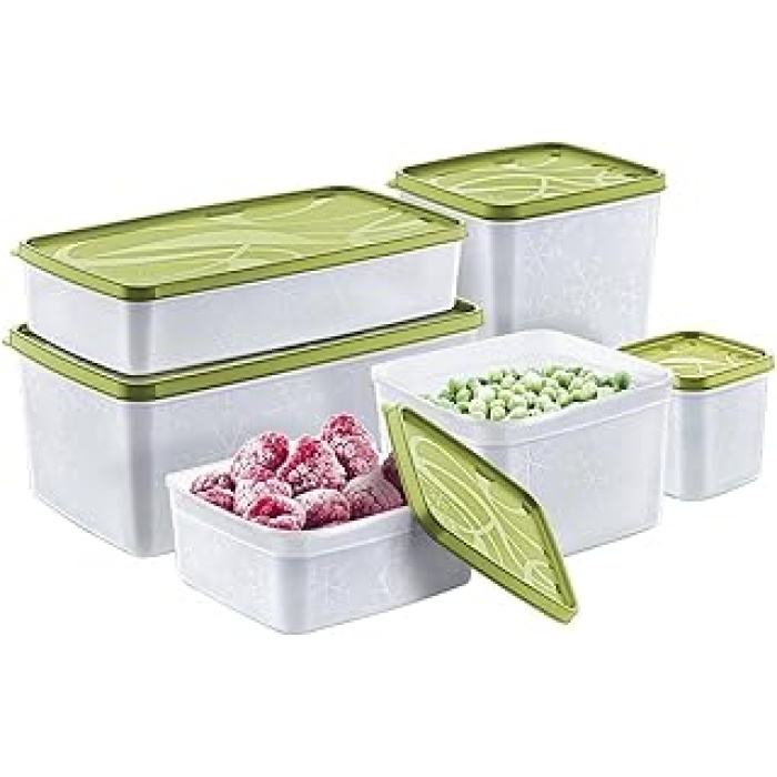 Hobby Life Alaska Derin Dondurucu Saklama Kabı 6lı Set 9.5 Litre - BPA - Yeşil (Yeşil)