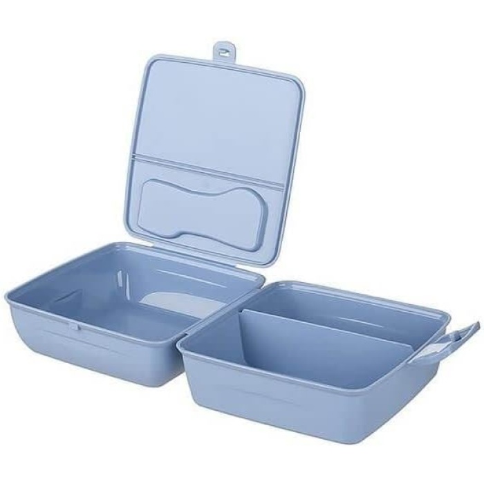 plastik Creo 3 Bölmeli Çatal Kaşıklı Beslenme Kabı (Beyaz)