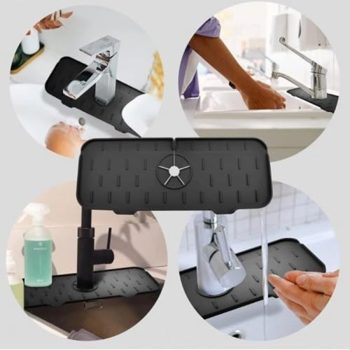 Su Engelleyici Mutfak, Banyo, Lavabo Kenarı Silikon Matı, Sıçrama Engelleme Matı