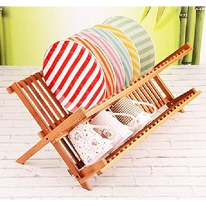 2 Katlı Bambu Katlanır Bulaşıklık ve Tabaklık, Bambu Bulaşıklık, Bambu Tabaklık