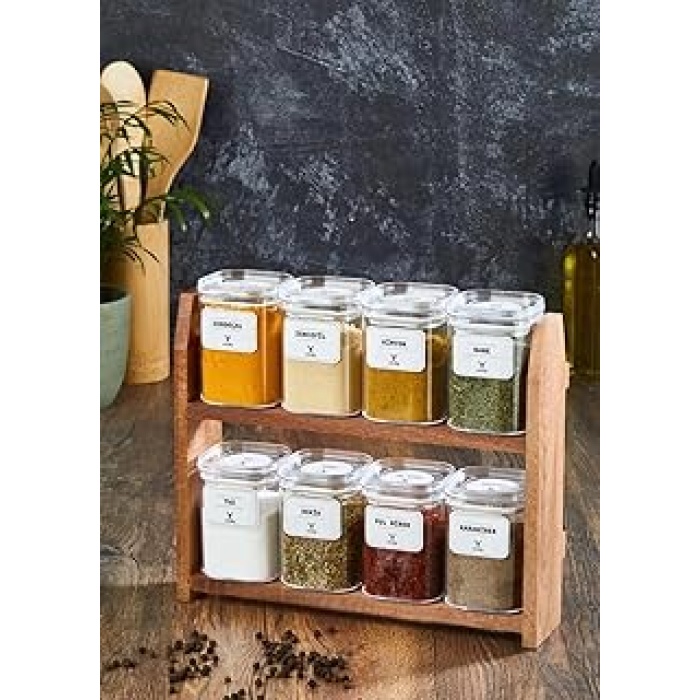 Bella 200ml 8 parça etiketli baharatlık takımı