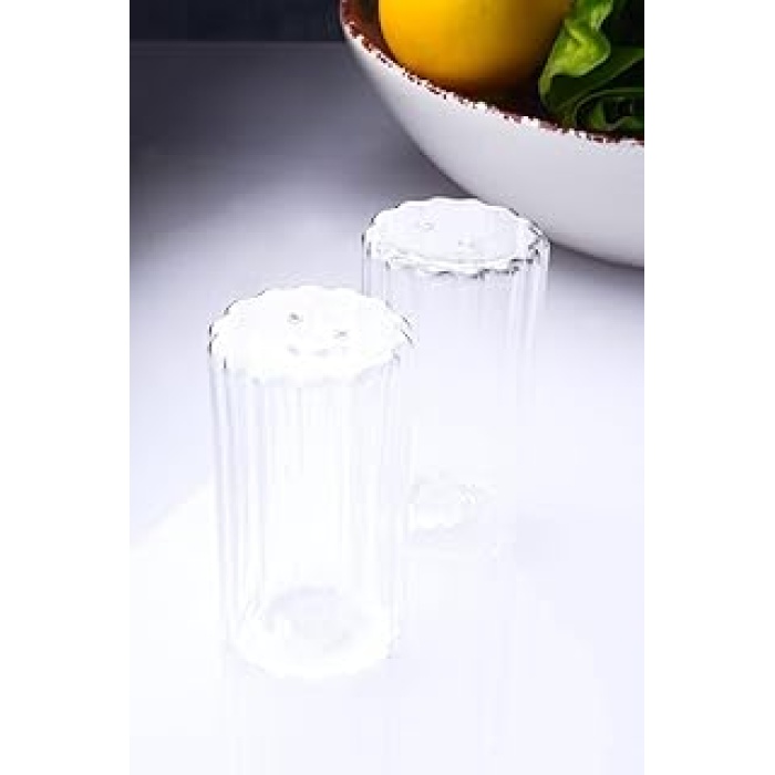 Kitchen 2li El Yapımı Üfleme Cam Tuzluk Biberlik şeffaf