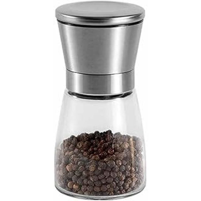 Tuz & Biber Değirmeni Çelik Kapak - Cam Hazne 13 cm (CSM-130)