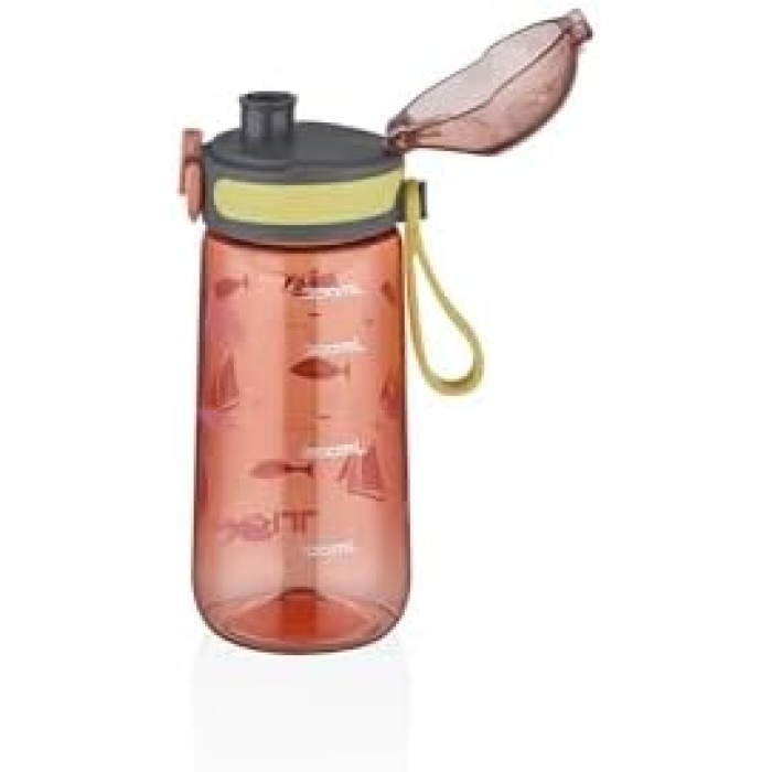 400ml Pipetsiz Taşıma Askılı Süzgeçli Çocuk Su Matarası (Turuncu)